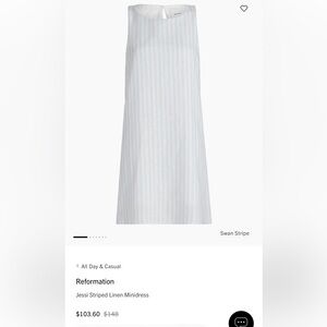 Reformation Jessi Linen Dress Swan Strip